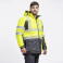 Parka alta visibilidad con capucha combinada unisex C3515. Color amarillo a. V./negro.