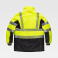 Parka alta visibilidad con capucha combinada unisex C3515. Color amarillo a. V./negro.
