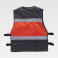 Chaleco reflectante alta visibilidad ligero multibolsillos unisex C3602. Color negro/rojo.