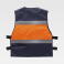 Chaleco reflectante alta visibilidad ligero multibolsillos unisex C3602. Color azul marino/naranja a. V..