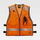 Chaleco de trabajo reflectante ligero unisex C3604. Color naranja fluor.