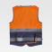 Chaleco reflectante alta visibilidad unisex C3608. Color naranja a. V./azul marino.