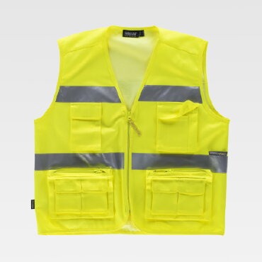 Chaleco reflectante alta visibilidad ligero multibolsillos unisex C3647