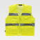 Chaleco reflectante alta visibilidad ligero multibolsillos unisex C3647. Color amarillo a. V..