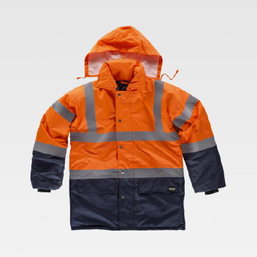 Parka alta visibilidad con capucha combinada unisex C3710