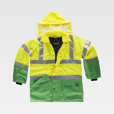 Parka alta visibilidad con capucha combinada unisex C3711