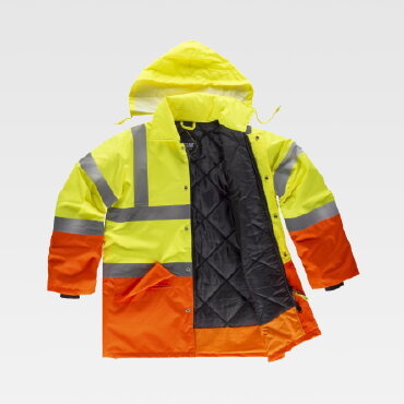 Parka alta visibilidad con capucha combinada unisex C3716