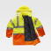 Parka alta visibilidad con capucha combinada unisex C3716. Color amarillo a. V./naranja a. V..