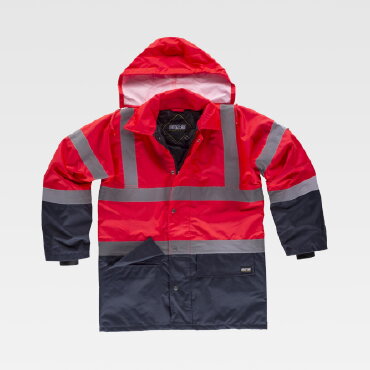 Parka alta visibilidad con capucha combinada unisex C3717