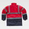 Parka alta visibilidad con capucha combinada unisex C3717. Color rojo a. V./azul marino.