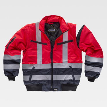 Cazadora alta visibilidad multibolsillos mangas desmontables unisex C3737