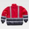 Cazadora alta visibilidad multibolsillos mangas desmontables unisex C3737. Color rojo a. V./azul marino.