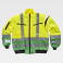 Cazadora alta visibilidad mangas desmontable unisex C3740. Color verde/amarillo a. V..