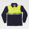 Polo de bombero manga larga con bolsillo unisex C3843. Color azul marino/amarillo a. V..