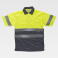 Polo alta visibilidad combinado unisex C3860. Color amarillo a. V./gris.