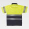 Polo alta visibilidad combinado unisex C3860. Color amarillo a. V./azul marino.