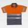 Polo alta visibilidad combinado unisex C3860. Color naranja a. V./gris.