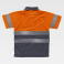 Polo alta visibilidad combinado unisex C3860. Color naranja a. V./gris.
