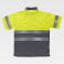 Polo alta visibilidad combinado unisex C3860. Color amarillo a. V./gris.