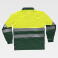 Polo alta visibilidad manga larga unisex C3870. Color amarillo a. V./verde oscuro.