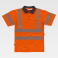 Polo alta visibilidad unisex C3882. Color naranja a. V./gris oscuro.