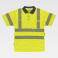 Polo alta visibilidad unisex C3882. Color amarillo a. V./gris oscuro.