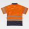 Polo alta visibilidad combinado unisex C3895. Color naranja a. V./azul marino.