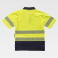 Polo alta visibilidad combinado unisex C3895. Color amarillo a. V./azul marino.