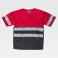 Camiseta alta visibilidad unisex C3940. Color rojo/negro.
