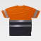 Camiseta alta visibilidad unisex C3941. Color naranja a. V./azul marino.