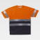 Camiseta alta visibilidad unisex C3941. Color naranja a. V./azul marino.