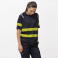 Camiseta reflectante micropiqué unisex C3978. Color azul marino/amarillo a. V..