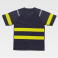 Camiseta reflectante micropiqué unisex C3978. Color azul marino/amarillo a. V..