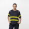 Camiseta reflectante micropiqué unisex C3978. Color azul marino/amarillo a. V..