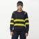 Camiseta reflectante manga larga micropiqué unisex C3979. Color azul marino/amarillo a. V..