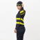 Camiseta reflectante manga larga micropiqué unisex C3979. Color azul marino/amarillo a. V..