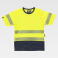 Camiseta alta visibilidad unisex C3995. Color amarillo a. V./azul marino.