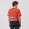 Camiseta alta visibilidad combinada unisex C3997. Color rojo a. V./azul marino.