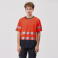 Camiseta alta visibilidad combinada unisex C3997. Color rojo a. V./azul marino.