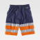 Pantalón de trabajo corto alta visibilidad multibolsillos unisex C4005. Color azul marino/naranja a. V..