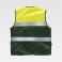 Chaleco reflectante alta visibilidad ligero multibolsillos unisex C4010. Color verde oscuro/amarillo a. V..