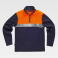 Polar alta visibilidad media cremallera unisex C4021. Color azul marino/naranja a. V..