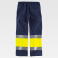Pantal&oacute;n alta visibilidad multibolsillos unisex C4028. Color azul marino/amarillo a. V..
