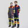 Mono de trabajo alta visibilidad unisex C5099. Color gris/rojo/amarillo a. V..