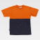 Camiseta alta visibilidad barata unisex C6020. Color azul marino/naranja a. V..