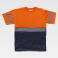 Camiseta alta visibilidad unisex C6030. Color azul marino/naranja a. V..
