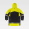 Parka alta visibilidad con capucha combinada unisex C7010. Color negro/amarillo a. V..