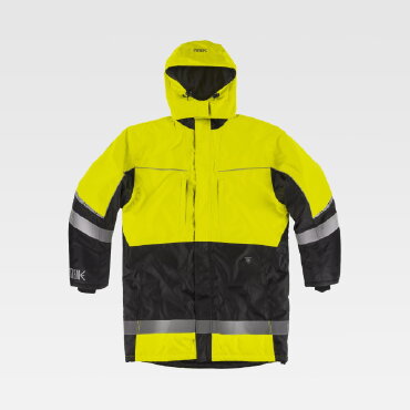 Parka alta visibilidad con capucha combinada unisex C7010