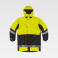 Parka alta visibilidad con capucha combinada unisex C7010. Color negro/amarillo a. V..