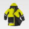 Parka alta visibilidad con capucha combinada unisex C7010. Color negro/amarillo a. V..